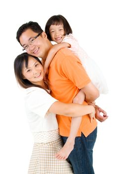 Indoor portrait of beautiful asian family