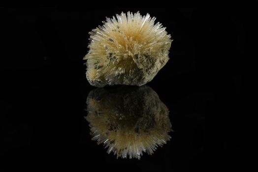 Sample of a beautiful natural Aragonite specimen isolated on black background