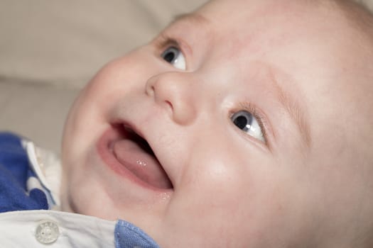 Portrait of a four months old baby boy  caucasian happiness and beauty, family