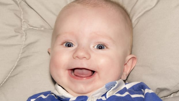 Portrait of a four months old baby boy  caucasian happiness and beauty, family