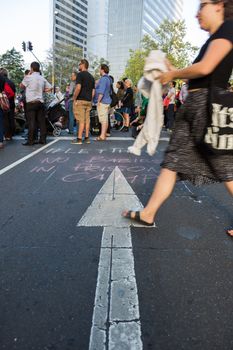 MELBOURNEAUSTRALIA - FEBRUARY 4: Refugee activists along with the Socialist Alliance and University Students, protest in Melbourne against sending children back from onshore camps to Nauru offshore centres.