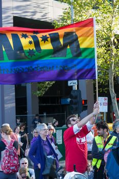 MELBOURNEAUSTRALIA - FEBRUARY 4: Refugee activists along with the Socialist Alliance and University Students, protest in Melbourne against sending children back from onshore camps to Nauru offshore centres.