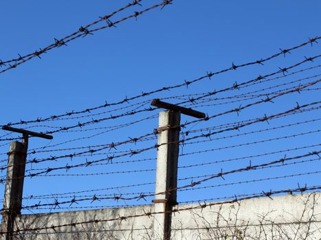 Abstract image of the barbed wire - No Admittance