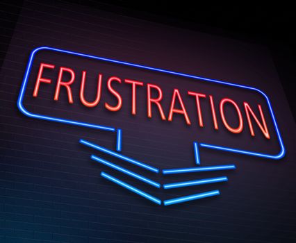 Illustration depicting an illuminated neon sign with a frustration concept.
