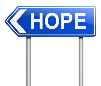 Illustration depicting a sign with a hope concept.