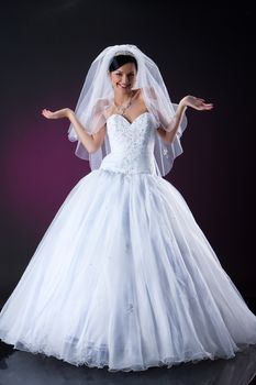 Young woman in a wedding dress
