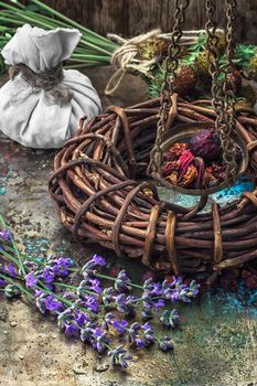 range is collected and dried medicinal herbs and plants for herbalism.Photo tinted