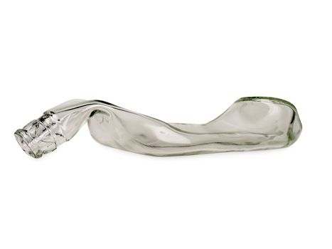 glass bottle fusion, isolated on white background, studio shot  