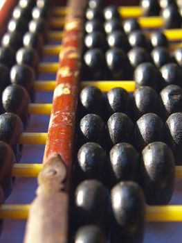 Old vintage wooden abacus as a background
