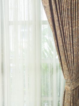 brown and  white curtains , use for background