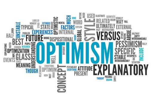 Word Cloud with Optimism related tags