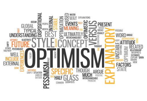 Word Cloud with Optimism related tags