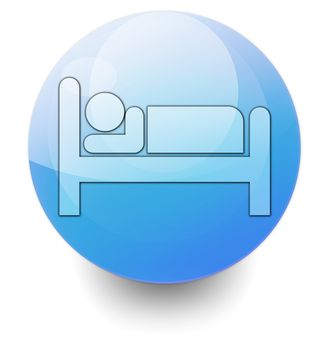 Icon, Button, Pictogram with Hotel, Lodging symbol