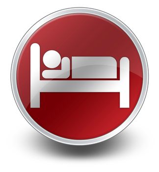 Icon, Button, Pictogram with Hotel, Lodging symbol