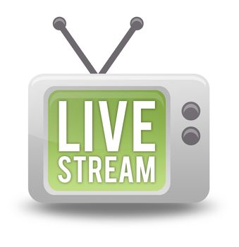 Cartoon-style TV Icon with Live Stream wording