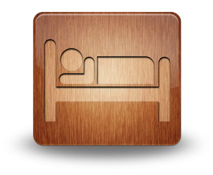 Icon, Button, Pictogram with Hotel, Lodging symbol