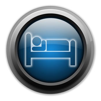 Icon, Button, Pictogram with Hotel, Lodging symbol