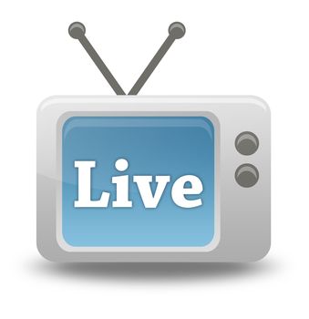 Cartoon-style TV Icon with Live Stream wording