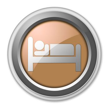 Icon, Button, Pictogram with Hotel, Lodging symbol