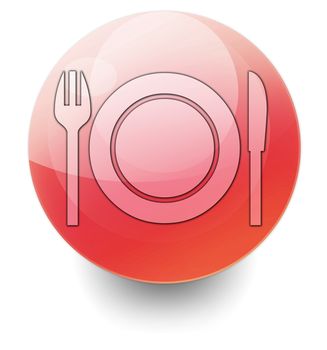 Icon, Button, Pictogram with Eatery, Restaurant symbol