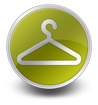 Icon, Button, Pictogram with Coat Hanger symbol