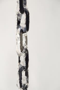 Chain Covered in Ice with a white background.