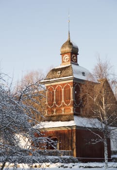 Church Building in Nordmaling, Sweden in winter.