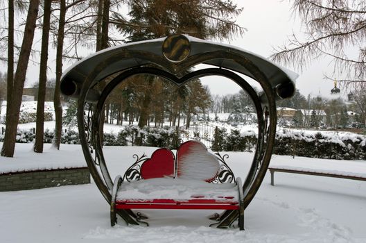 snowy winter in the garden