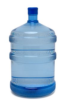 Large bottle of purified drinking water on white