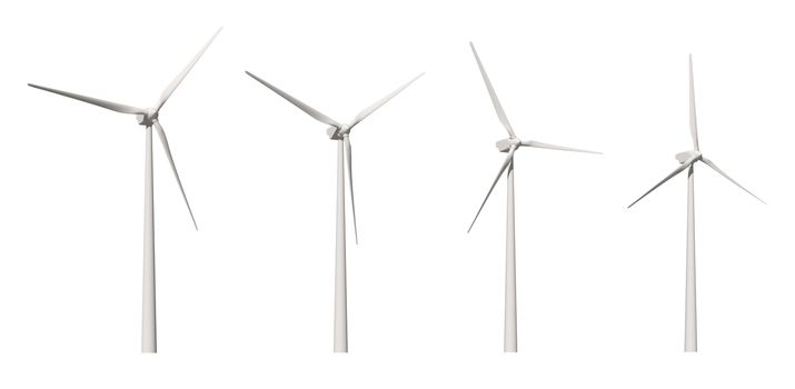 Wind-mill isolated on white background with clipping path