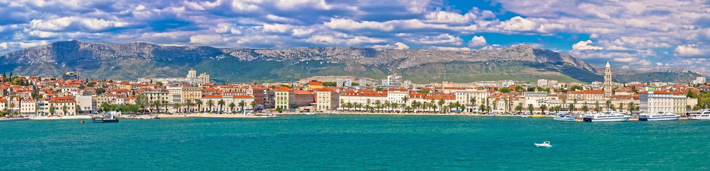 Historic waterfront of Split colorful panorama, Dalmatia, Croatia