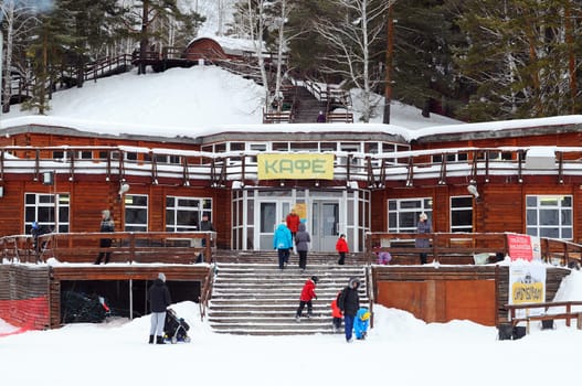 Cafe of country club "Kuliga-park" in Tyumen, Russia. February, 2016