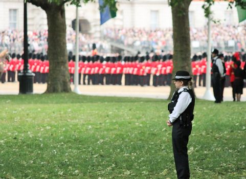 London, UK-June 11 2016, coldstream soldier of the royal guard, June 11.2016 in London