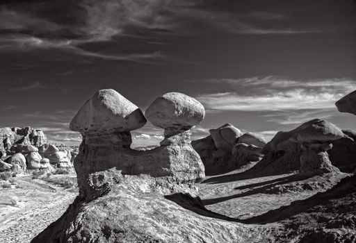 Rock formations called  "goblins" at Goblin Valley State Park, Utah.