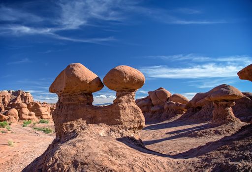 Rock formations called  "goblins" at Goblin Valley State Park, Utah.