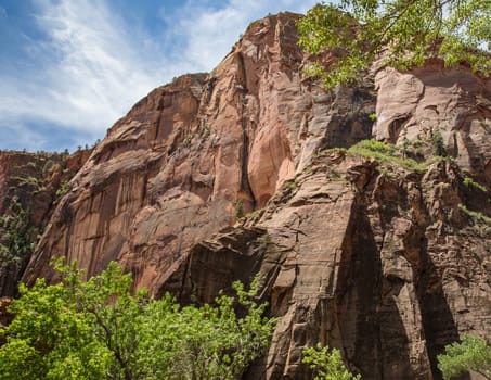 Cliffs in Zion National Park in Utah.