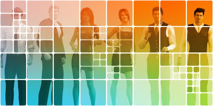 Social Networking People as a Abstract Concept Art