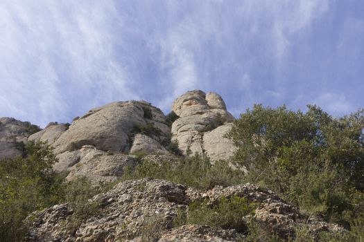 Views of Montserrat beautiful mountain.