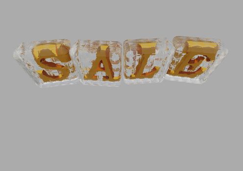 The SALE word made of blocks with letters