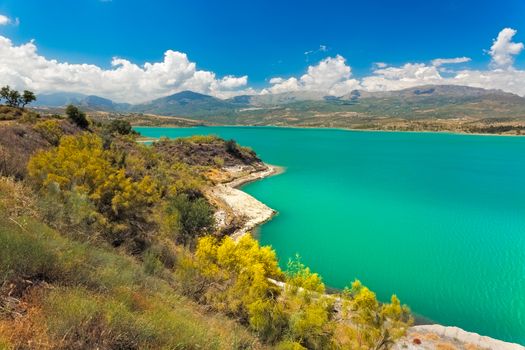 Lake Vinuela at a sunny day, Andalusia, Spain