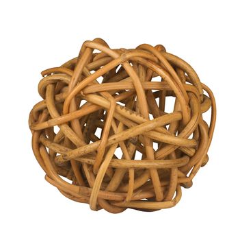 A ball of twisted wood branches isolated on white background