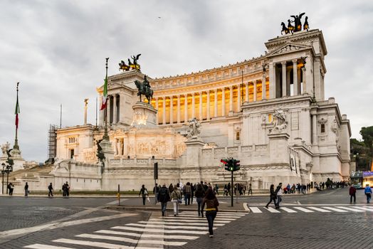 Rome - November 11: Emmanuel II monument and The Altare della Patria in a Fall night on November 11, 2014 in Rome, Italy