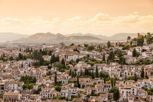 Houses in the city of Granada, Andalusia, Spain