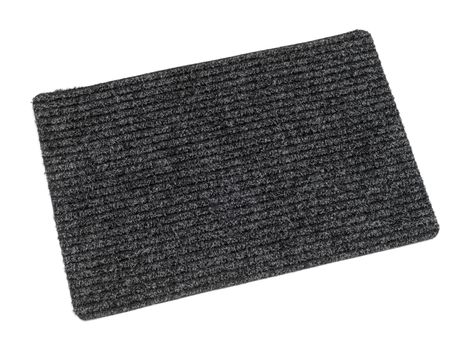 Gray door mat on white background