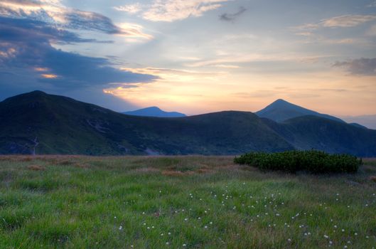 The highest mountain of Ukraine Hoverla 2061 m. Chornogora ridge, Ukraine.