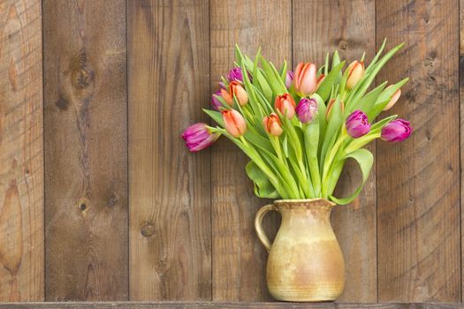 colourful tulips in a vase