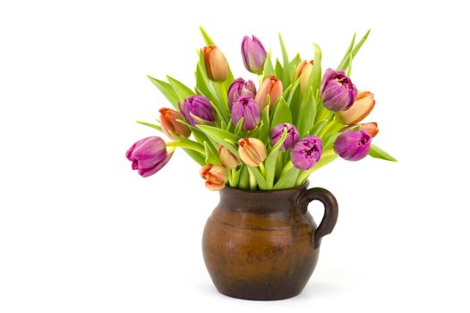 colourful tulips in a vase