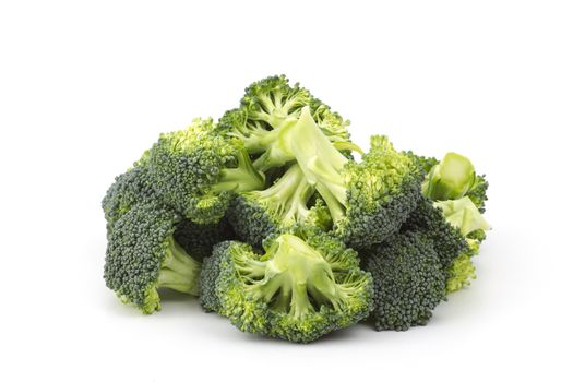 Raw broccoli on white background