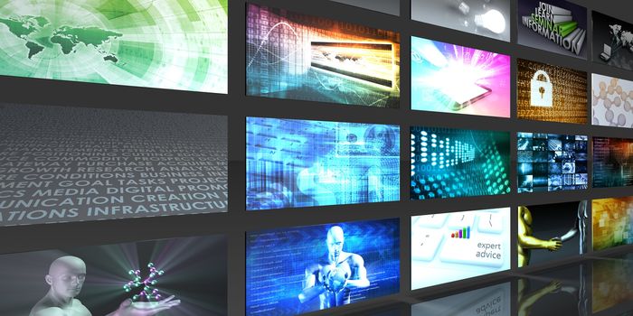 Video Screens Abstract Background for Multimedia Concept