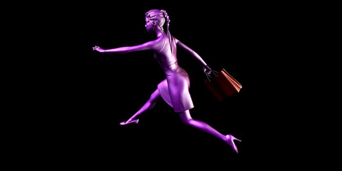 Female Shopper Rushing for a Sales Promotion